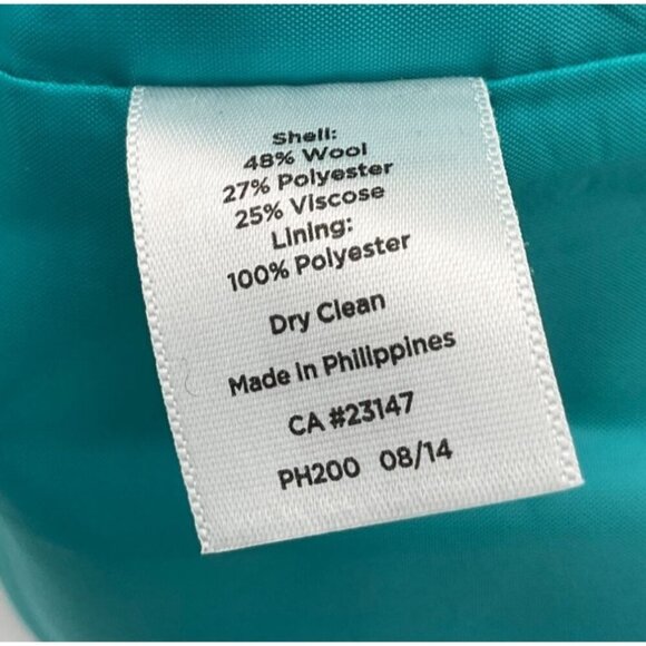 Talbots Women Blue Houndstooth Pattern Wool Blend Lined VTG Pencil Skirt 12W - Picture 6 of 7